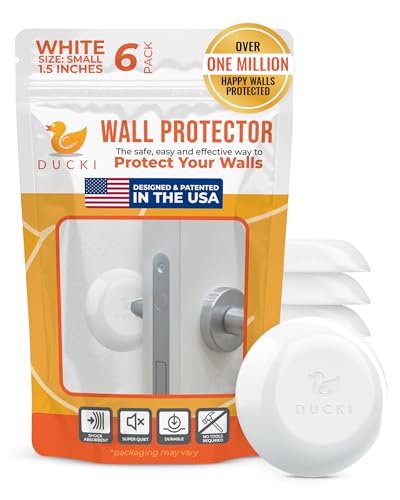 Door Stoppers Wall Protector 1.5", Reusable & Self Adhesive - 6 Pack White - color: White, size: 1.5 inch (6 Pack)