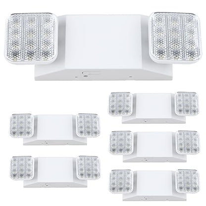 KASTLITE Commercial LED Emergency Light, Square Style, 6-Pack Set - color: WHITE - SQUARE, size: 6 Pack