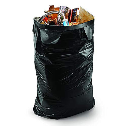 Contractor Trash Bags - Wing Tie Closure, 3 MIL Thick, Gusseted Bottom, Black - Heavy Duty Industrial Strength Garbage Bags (Pack of 72) - size: 1 Count (Pack of 72)
