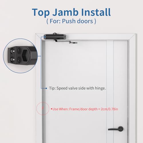 Door Closer, Adjustable Hydraulic Speed, Soft Close, Black, Large - color: LetBlack, size: Large