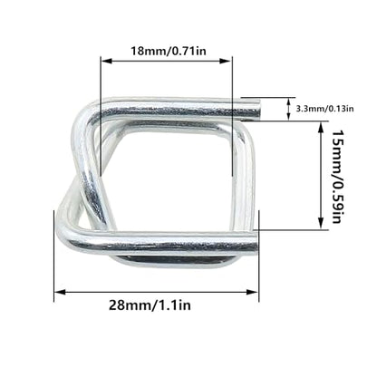 50PCS Strapping Buckle Metal Wire Buckle 1/2 Inch Heavy Duty Galvanised Wire Buckle for Polypropylene Strapping and Cordage and Wire Buckle