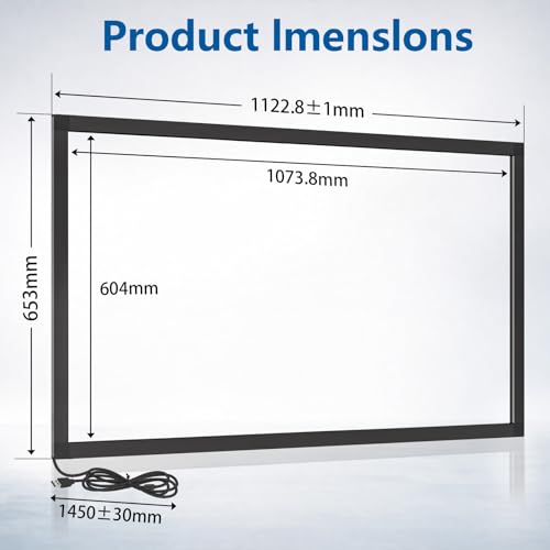 49 Inch 20-Point Multi-Touch Infrared Frame – IR Touch Overlay, Fast & Smooth Operation, Easy Setup, for Monitors & Interactive Panels - size: 49
