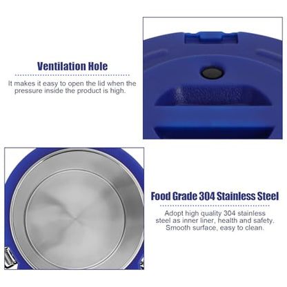 15.9QT Insulated Soup Container 4 Gallon Commercial Food Warmer for Hot&Cold Food, Hot Box for Catering, Food Cooler Soup Carrier for Restaurant, Canteen 6H Insulation Time (Blue)
