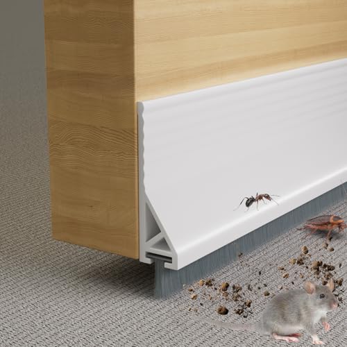 Esufeir 39” Under Door Draft Stopper with Brush,White - color: White, size: 39" X 1Pack