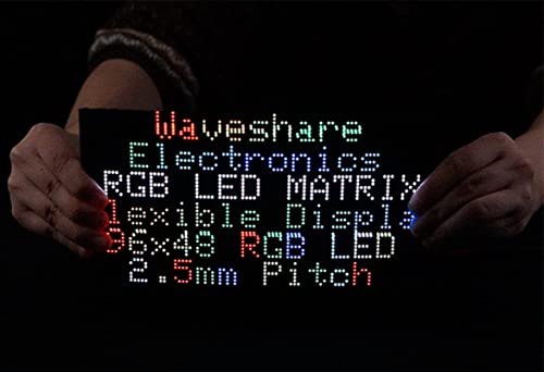 waveshare Flexible RGB Full Color LED Matrix Panel 96x48 4608 RGB LEDs, 2.5mm Pitch, Adjustable Brightness and Bendable PCB,Compatible with Raspberry Pi/Raspberry Pi Pico / ESP32 - color: 96x48-2.5MM Pitch Flexible