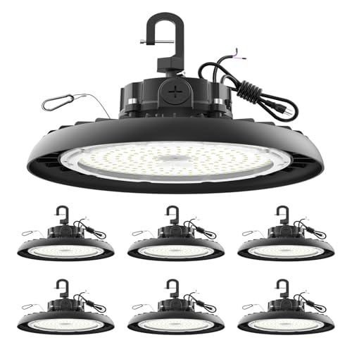 AIKVSXER 180W UFO High Bay Light 32400LM 6000K, 1-10V Dimmable Shop Lights