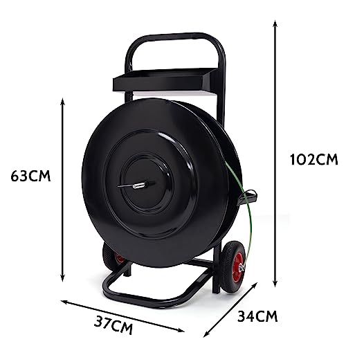 Heavy Duty Strapping Dispenser with Built-in Tray for Polypropylene, Fibre Strapping, Plastic Steel Coil Roll Steel Strapping Cart Moveable Banding Cart