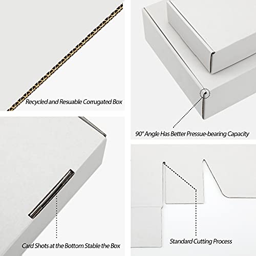 8x6x3 inch White Shipping Boxes for Small Business- Set of 25 - color: White, size: 8x6x3