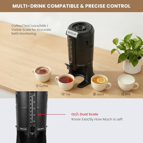 2.5L Thermal Insulated Beverage Dispenser – 12H Hot/Cold, 304 SS, Multi-Drink (Coffee/Tea/Juice/Milk), Commercial, Visible Scale, Drip-Free Tap. Ideal for Hotels, Cafes, Offices, Buffets