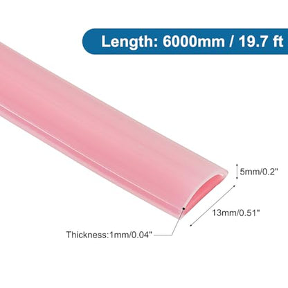 PATIKIL Silicone Weather Stripping Door Seal, 19.7 ft D Shape Weather Stripping Self Adhesive Door Seal Strip for Door Frame, Window Sealing, Large Gap, 1/2" Wx5/128 Tx1/5 H, Clear/Red - size: 19.7 ft Long, 1/2"Wx5/128"Tx1/5"H