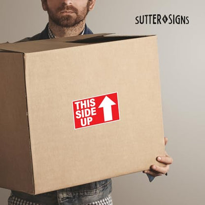Sutter Signs This Side Up Stickers for Shipping (1500 Labels) 3x5 - style: This Side Up 500 per Roll (Pack of 3)