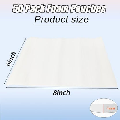 XHmax 50PCS 6x8Inch Cushioning Foam Pouche for Moving and Storing - size: 50PCS-6X8IN(1T)