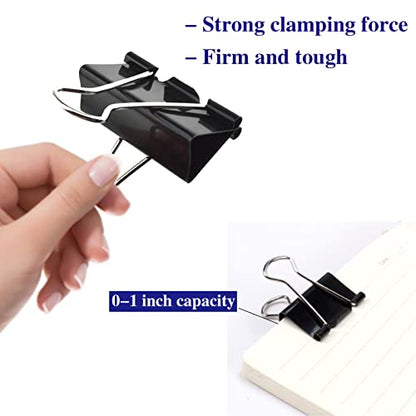Large Binder Clips 2 Inch (72 Pack), Extra Large Binder Clips Big Paper Clamps Giant Clips for Office and Home Supplies, Black
