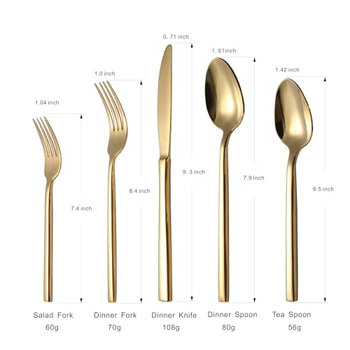 Silverware Set for 4,20 Pieces Forged Stainless Steel Flatware Set Cutlery Set,Heavy Duty and Modern Desgin,Fancy Tableware Cutlery Set for Home,Restaurant,Mirror Polished,Dishwasher Safe