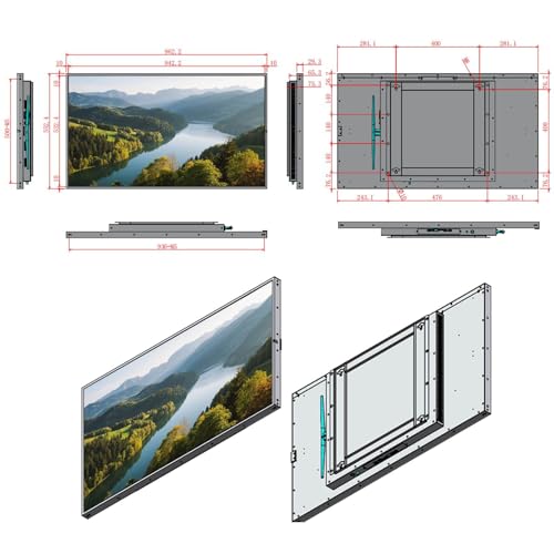 43inch Digital Signage, 2500nits High Brightness Advertising Display, Slim Fit Frameless LCD Monitor, CMS Remote Publishing, 24/7 Operation, Smart Split Screen Play, HDMI/USB/WiFi/Android 11 - size: 43"+2500nits