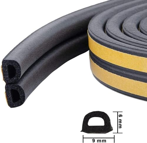 Weather Stripping Door Seal Strip, 65.6Ft Windows Insulation Tape, Black - color: Black, size: 65.6Ft