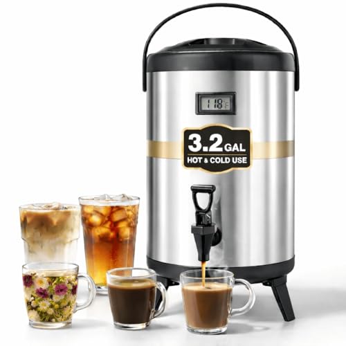 3.2 Gallon Insulated Beverage Dispenser with Spigot - size: 3.2 Gallon Size