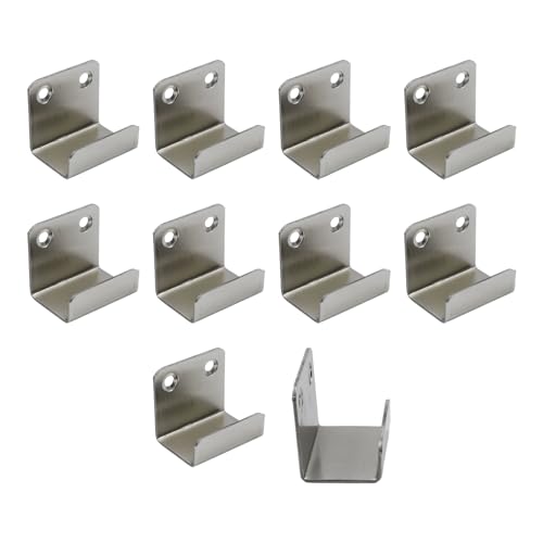 Coshar 10Pcs Stainless Steel Hanger Bracket for Tile Billboard - size: 25mm Inner Width(Silver)