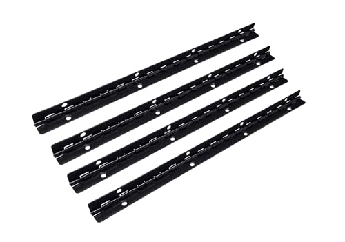 QCAA 90 Degree Stop Long Piano Hinge, Durable Steel Box Case Hinge, 200 mm x 9 mm(7.87" x 0.35"), Matte Black, Made in Taiwan, 4 Pack - color: Matte Black(7.87"), size: 4 Pack