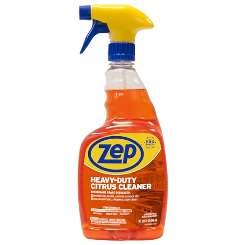 Zep Heavy-Duty Citrus Cleaner - 32 Ounces (Case of 12) ZUCIT32 - Removes Oil, Grease, Adhesive and Kitchen Soil… - size: 32 Fl Oz (Pack of 12)