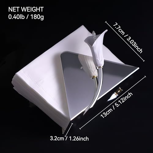 Napkin Holder for Table, Upright Paper Dispenser with Lily (silvery),wedding gift - color: Silver