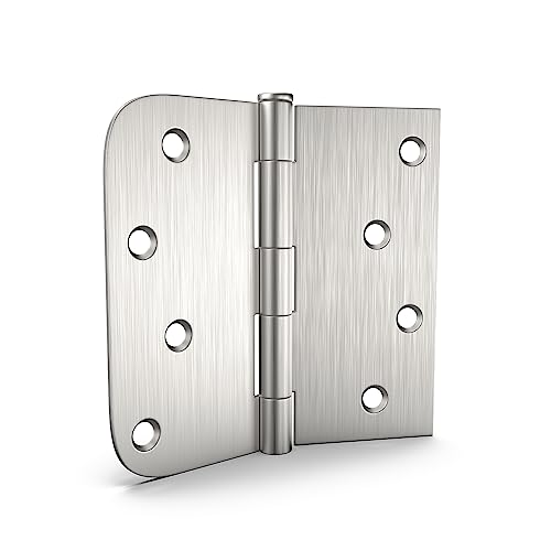 Goldenwarm 6 Pack Brushed Nickel Door Hinges with Square & Round Corners - color: Satin Nickel, size: 6 Pack