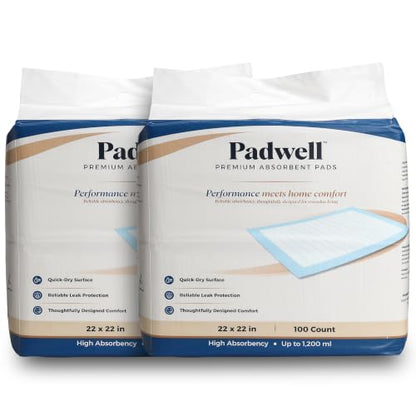 Absorbent Pads, Home Protection Pee Pads, 22 x 22 Inches, 200 Count - size: 200 Count