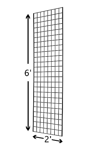 Commercial Grade Gridwall Panels – Heavy Duty Grid Panel for Any Retail Display, 2’ Width x 6’ Height, 3 Gridwall Panels Per Carton (Black Finish) - color: Black, size: 2'x6' (Pack of 3)