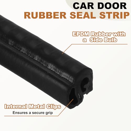 PATIKIL Automotive Dooreather Stripping 9.8FTx13mmx12mm with Side Bulb - size: 9.8FT x 13mm x 12mm