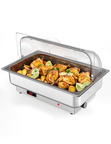 GarveeHome Electric Chafing Dish Buffet Set with 1 * 9 QT Full-Size Pan - size: 1 x 1/1 Size Pan