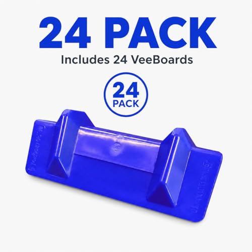 Edge Protectors Flatbed – Corner Protectors for Cargo Loads with Ratchet Strap Channel, Heavy Duty Plastic V Boards, Pallet Edge Protectors Made in USA (24 Pack, Blue, 4" x 11" x 4") - color: Blue, size: 4" x 11" x 4"