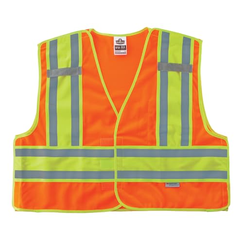 Public Safety Reflective Vest, High Visibility, ANSI Compliant, Breakaway, 6XL/7XL, Ergodyne GloWear 8245PSV,Orange - color: Orange, size: 6X-Large-7X-Large