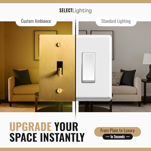 Select 4-Gang Solid Brass Toggle Switch, 3-Way Compatible with Faceplate - color: Satin Brass, size: 4 Gang, style: Toggle Switch