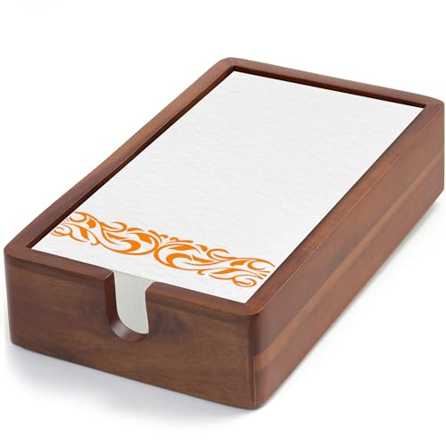 Demigo Guest Towel Holder 10 x 6 in, Acacia Wood Paper Hand Towel Organizer - size: 10x5.9x2.3 Inch Guest Towel Napkin Holder