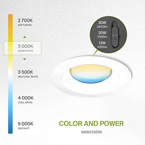 ASD 8 Inch Commercial Canless LED Downlight - color: White Round, size: 8 Inch