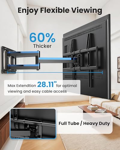 USX STAR Full Motion TV Wall Mount Bracket for 85 86 90 98 100 120 inch TVs - size: 60-120"