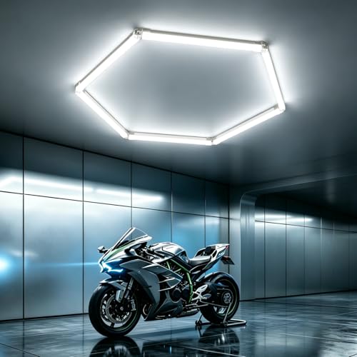 Bevenus Hexagon LED Garage Light, 6500K Super Bright Honeycomb Ceiling Light, Easy Install DIY Hex Light for Workshop Basement Barbershop Home Gym Car Detailing Shop (1 Grid) - size: 1 Grid