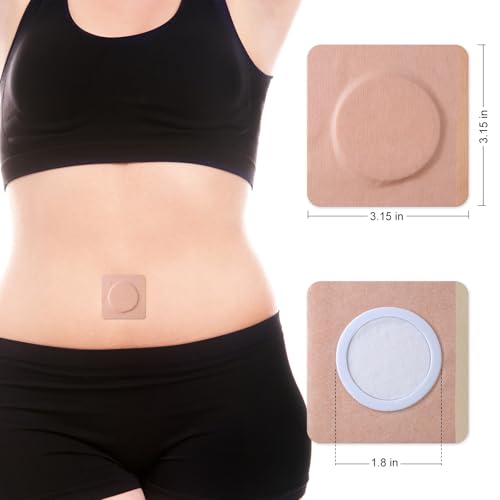 40pcs Castor Oil Pack Wrap for Belly Button, Self-Adhesive Disposable Castor Oil Belly Button Wrap Pads Spunlace Cloth Highly Absorbent Organic Cover Compress Patches No Wash (Oil Not Included)