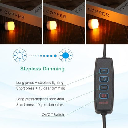 PATIKIL 4.92ft LED Strip Dimmer Switch, 2set DC 5V Button USB Inline Switch Pigtail Cable Brightness Adjustable Controller with Tape for LED Rope Light, Black - color: Black