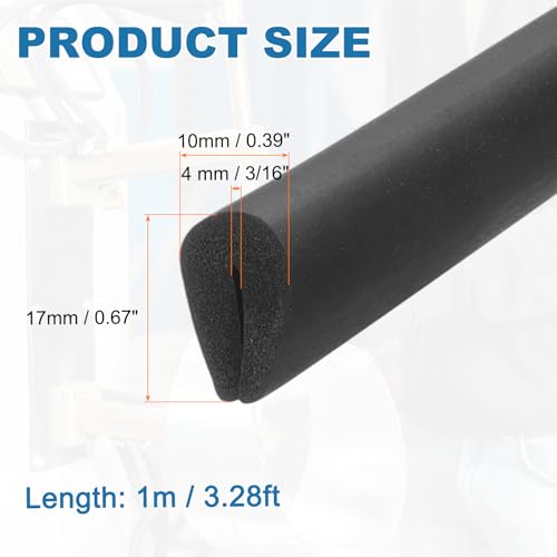 PATIKIL Rubber Edge Trim, 1/16"(2mm) x 3.3Ft Length EPDM U Channel Edge Protector U Shaped Gasket for 0.1-1.5mm Mirror Glass Protector, Black (10x17mm) - color: Black, size: 1/16"x3.3Ft(0.1-1.5mmx10x17mm)