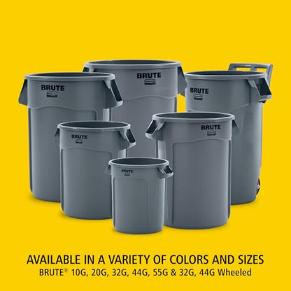 Rubbermaid Commercial Products BRUTE Heavy-Duty Round Trash/Garbage Can, 20-Gallon, Blue, for Landscapers/Construction Sites/Restaurants/Back of House/Offices/Warehouses/Commercial Environments - color: Blue, size: 20 Gallon