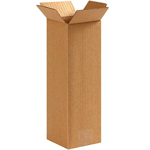 TAPE LOGIC 4x4x12 Tall Corrugated Boxes, Tall, 4L x 4W x 12H, Pack of 25 | Shipping, Packaging, Moving, Storage Box for Home or Business, Strong Wholesale Bulk Boxes - size: 4" x 4" x 12"