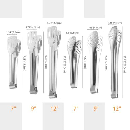 1Pcs Stainless Steel Kitchen Food Tong for Restaurant Kitchen (A-7inch) - size: A-7inch