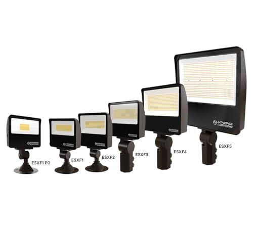 Lithonia Lighting All-in-One LED Flood Light, Waterproof LED Outdoor Light Fixture with Adjustable Brightness and Color Temperature, Yoke or Slipfitter Mount Dusk to Dawn Outdoor Lighting, UVOLT