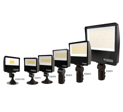 Lithonia Lighting All-in-One LED Flood Light, Waterproof LED Outdoor Light Fixture with Adjustable Brightness and Color Temperature, Yoke or Slipfitter Mount Dusk to Dawn Outdoor Lighting, UVOLT