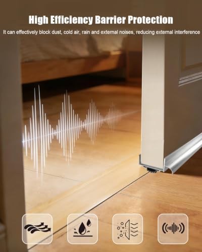 1Pc 1-3/4" x 36" U Shaped Aluminum Door Bottom Sweep, Silver - size: 1 Pcs,Silver