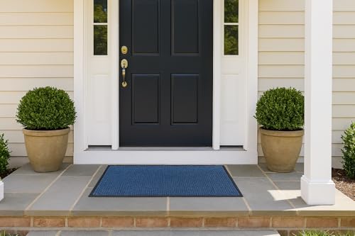 Guardian WaterGuard Indoor/Outdoor Wiper Scraper Floor Mat, Rubber/Nylon, 2'x3', Blue - color: Blue, size: 2' x 3' (Rectangular)