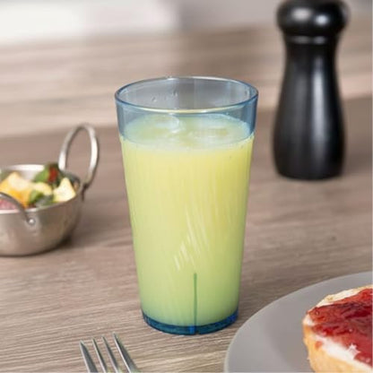 TrueCraftware- 10 oz. Belize Tumbler/Drinking Cups Blue Polycarbonate Set of 12-Premium Iced Tea Glasses Stackable Reusable Drinking Glasses Dishwasher Safe Break-Resistant for Home Restaurants - color: Blue, size: 10 oz