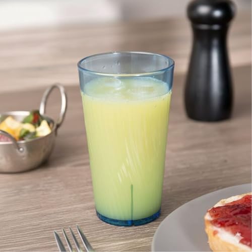 TrueCraftware- 10 oz. Belize Tumbler/Drinking Cups Blue Polycarbonate Set of 12-Premium Iced Tea Glasses Stackable Reusable Drinking Glasses Dishwasher Safe Break-Resistant for Home Restaurants - color: Blue, size: 10 oz