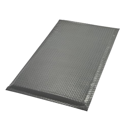 Anti Fatigue Mats Industrial 2' x 6' 15/16" Thick Ergonomic Standing Mat Commercial Heavy Duty Diamond Plate Shop Floor Mats Helps Relieve Back and Leg Soreness, Grey - size: 2' x 6'